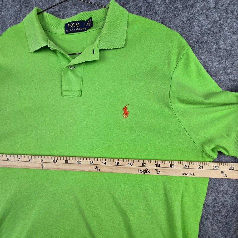 Polo Ralph Lauren Shirt Mens L Green Classic Fit Embroidered Pony Polo